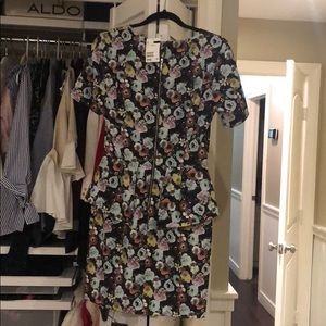 H&M floral peplum dress size 8